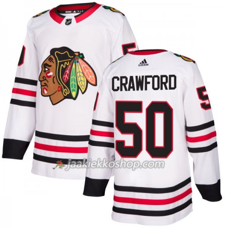 Miehille NHL Chicago Blackhawks Pelipaita Corey Crawford 50 Adidas 2017-2018 Valkoinen Authentic